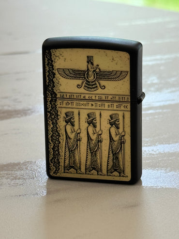 Farvahar & Achaemenid Soldiers Zippo | فندک زیپو فروهر و سربازان هخامنشی