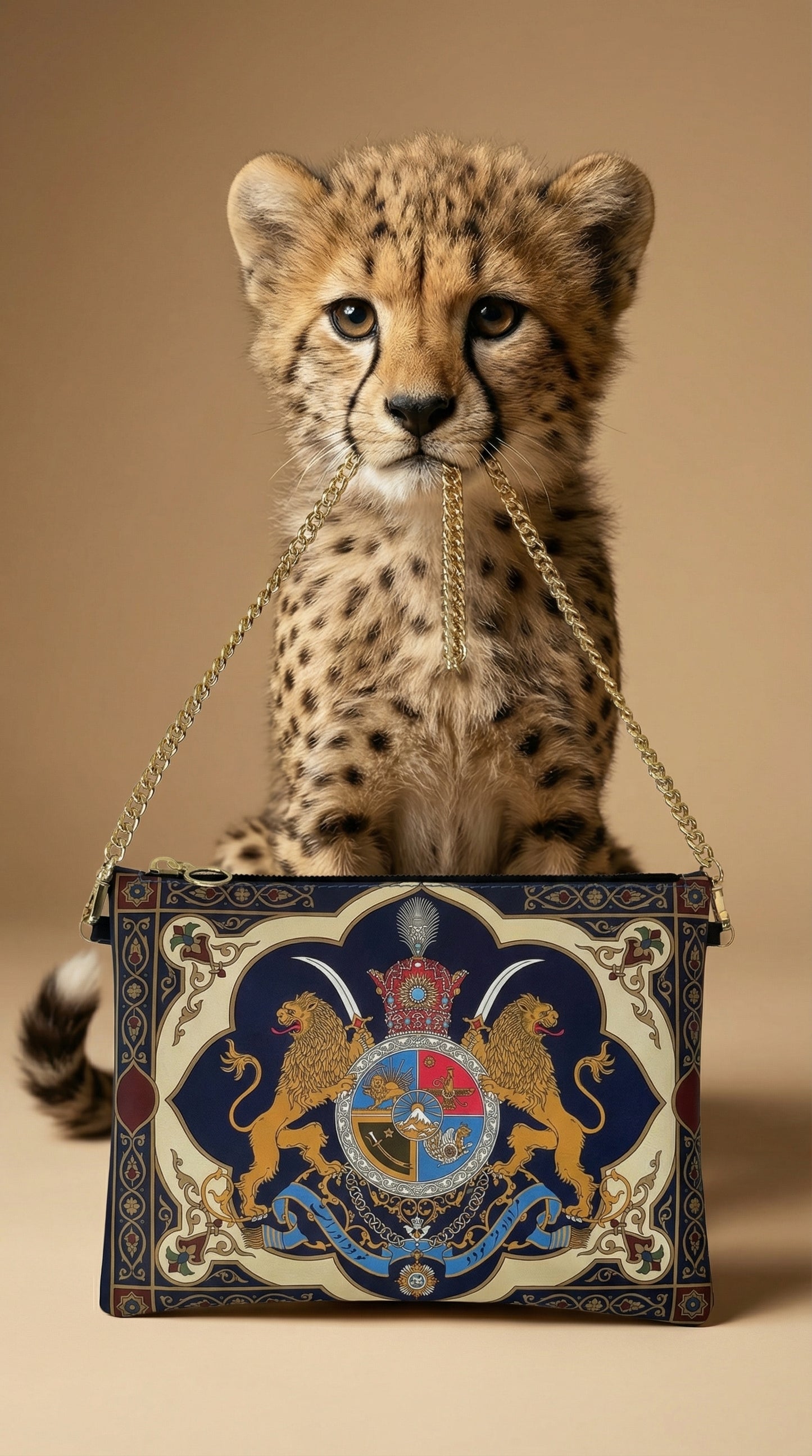 Royal Lion Chain Crossbody Bag – Handcrafted in London