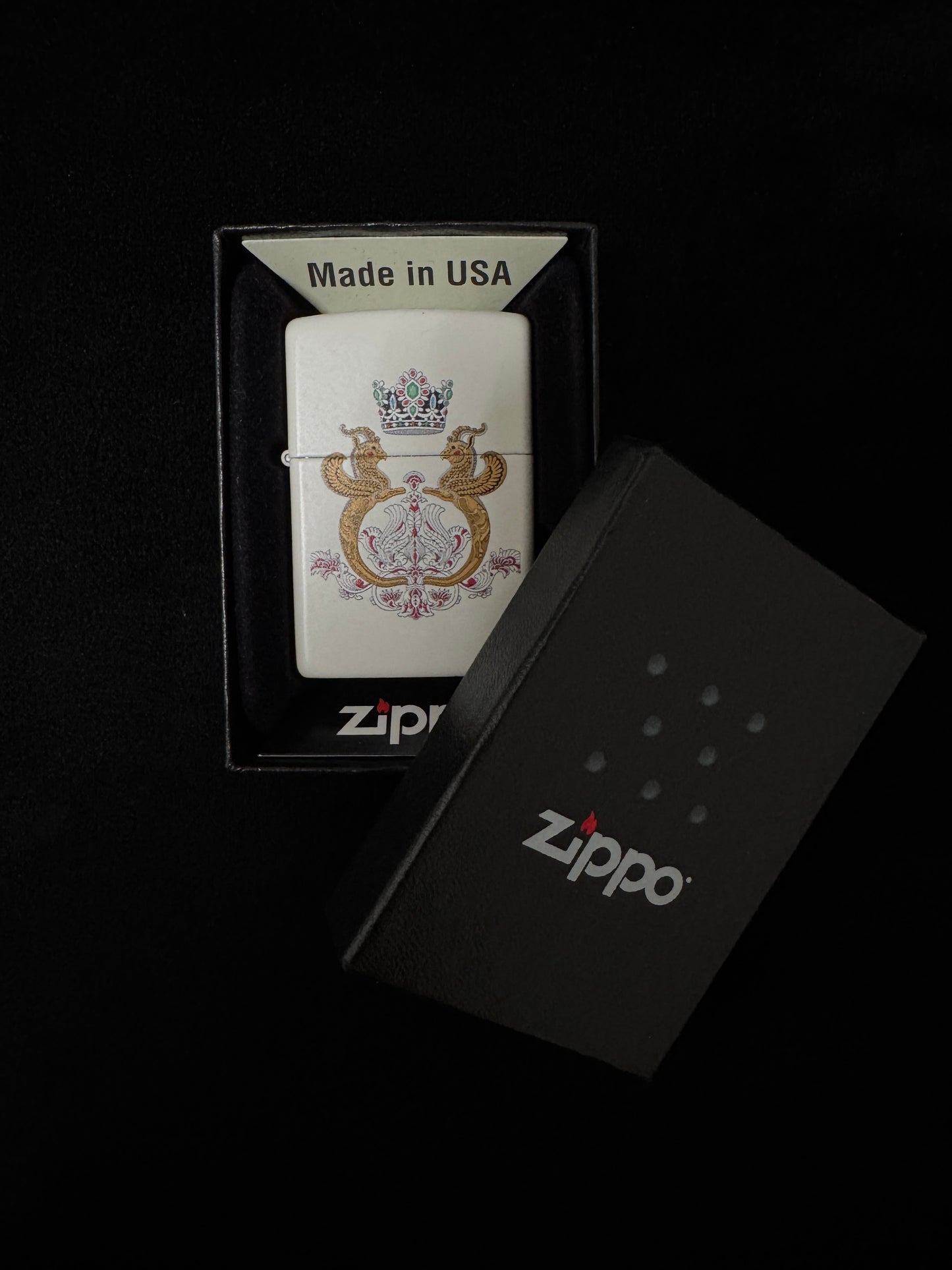 English Title: Shahbanu Farah Pahlavi Imperial Arms Lighter | Royal Iran Design
