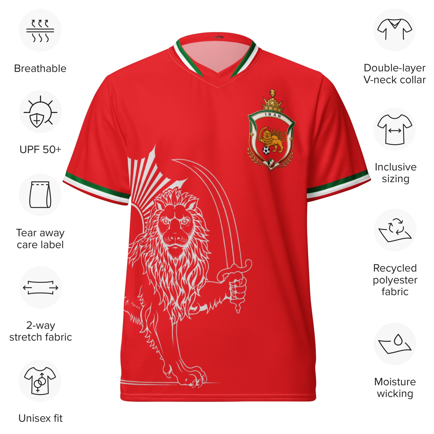 Iran Team Melli Jersey | Red Football Shirt Unisex | جرسی تیم ملی ایران