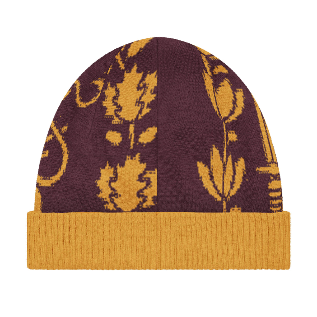 Lion and Sun knitted beanie, Persian heritage knitwear