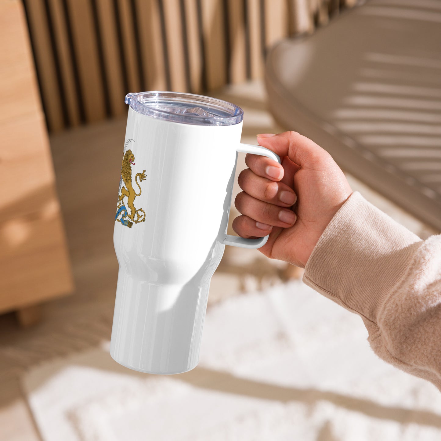 Shahanshahi Travel Mug with Handle ماگ مسافرتی شاهنشاهی | SHAH Maison
