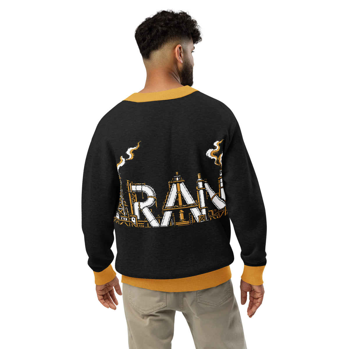 Iran Oil yellow-Knitted cardigan