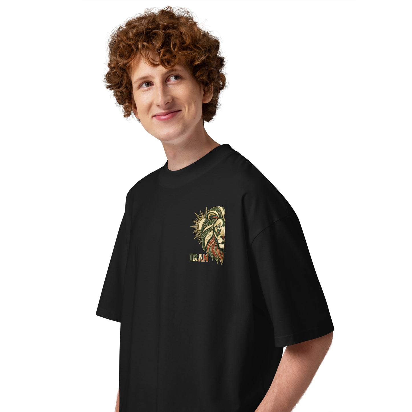 IRAN-LION Unisex organic oversized high neck t-shirt