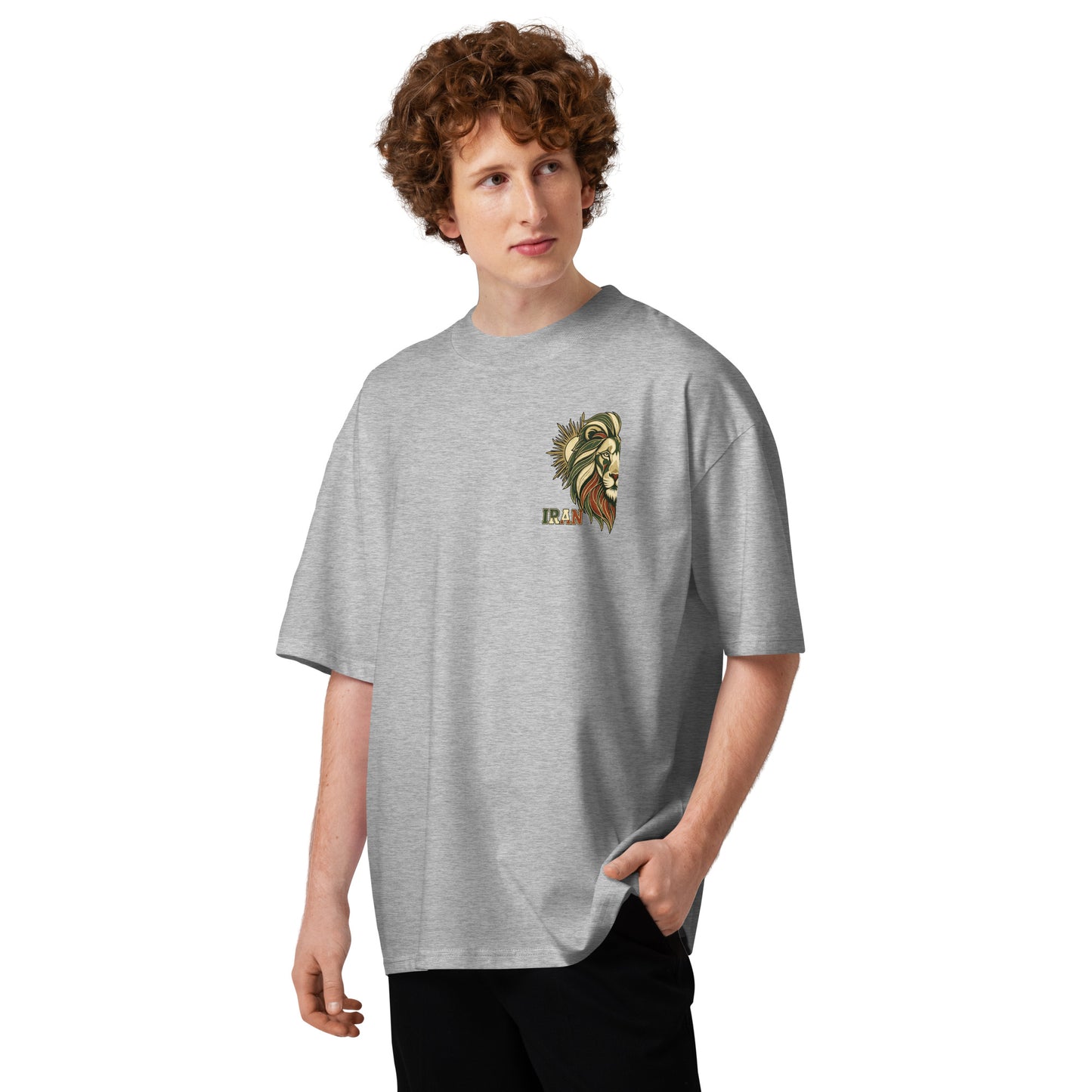 IRAN-LION Unisex organic oversized high neck t-shirt