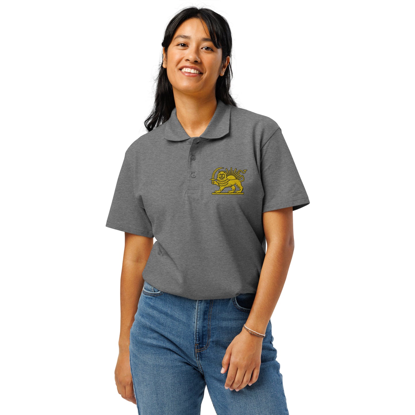 Lion & Sun Embroidered Premium Pique Polo Shirt