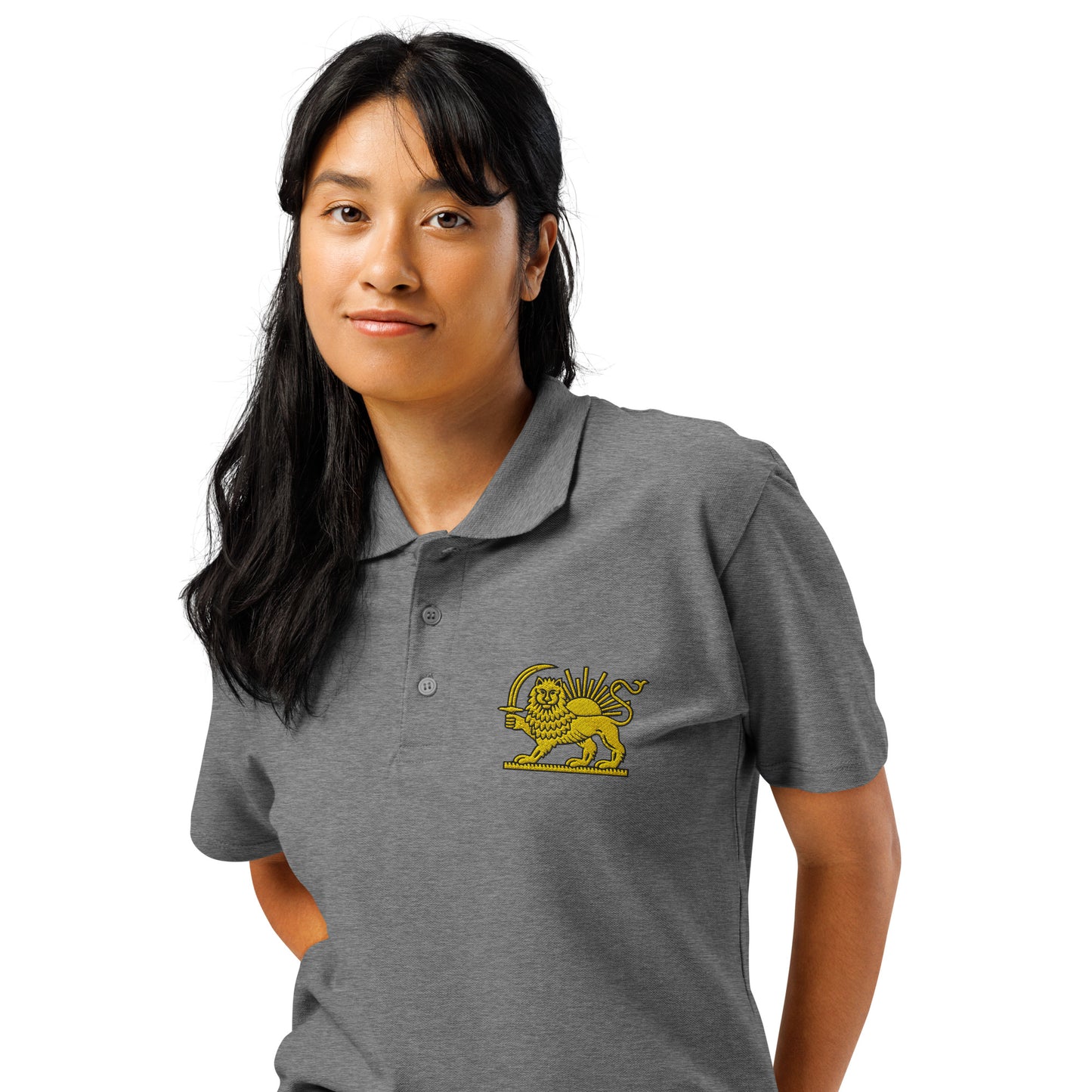 Lion & Sun Embroidered Premium Pique Polo Shirt