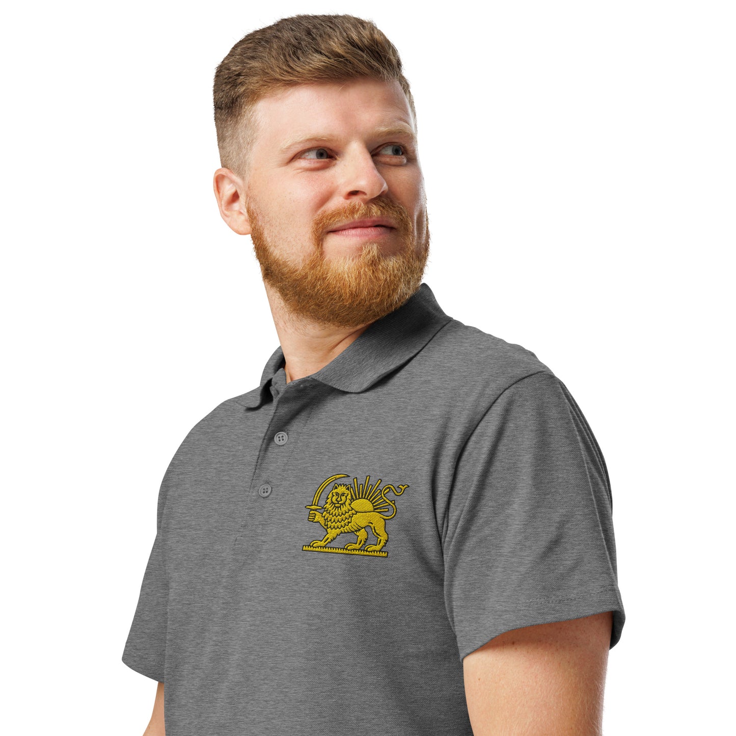 Lion & Sun Embroidered Premium Pique Polo Shirt