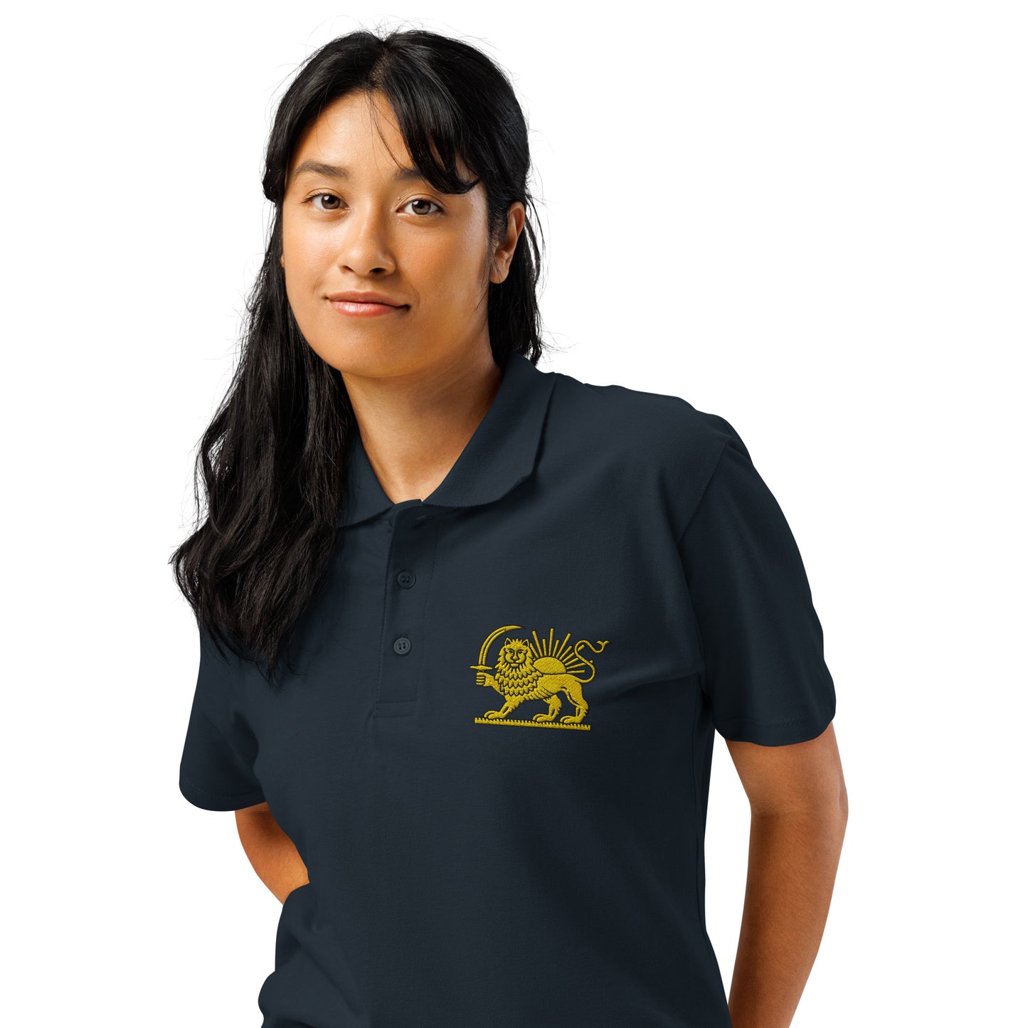 Lion & Sun Embroidered Premium Pique Polo Shirt